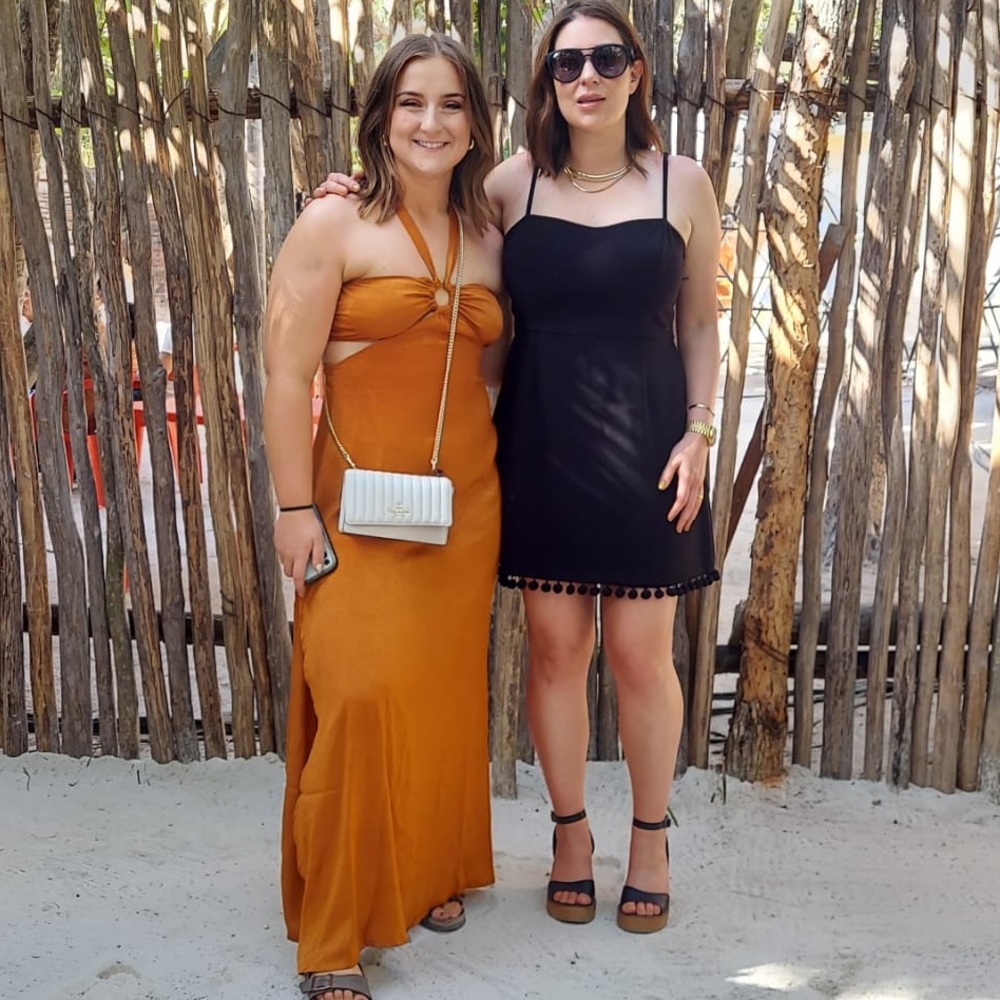 Midriff Cutout Satin Dress - Picture 4 of 6